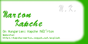 marton kapche business card